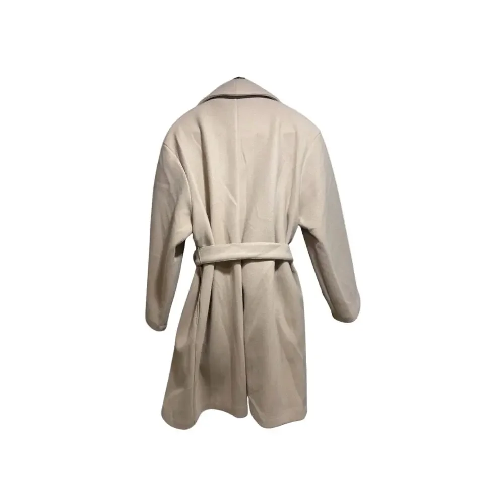 Marc New York Womens Palomino Cream Belted Shawl Collar Draped Coat NWT XL 16-18